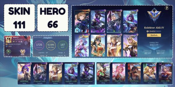 COLECCIONISTA EXPERTO 4 MELISA JUJUTSU, HANABI VENOM, PHARSA MSC, VALENTINA MSC 66 HÉROES 111 SKINS