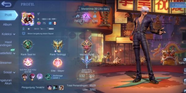 amz94 vende cuenta bonita, skins geniales, efectos increíbles, emotes chidos, muchos ítems, ideal para usuarios de Gusion, barato nomás
