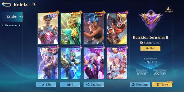 Cuenta Mobile Legends genial - Muchas skins y héroes