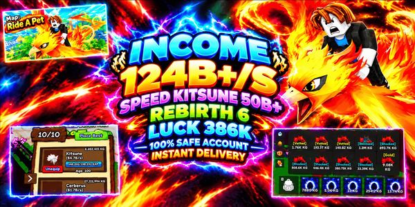 บัญชี Ride A Pet | รายได้ 100B+/วินาที