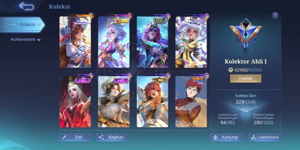 Mobile Legends Expert Collector Account - Many Heroes & Skins