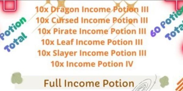 60 Potion Income - Anime Dice - Complete Package