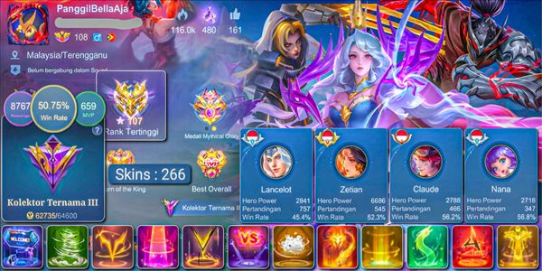 ¡266 SKINS! WR 50% VEXANA ZENITH, TRANSFORMERS ROGER, KOF KARINA, LUCKYBOX HAYABUSA, COLECTOR NATALIA, 24 SKINS DELUXE EX INMORTAL