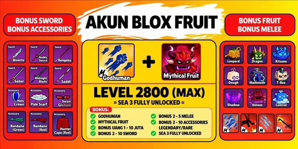 Blox Fruit Account (Max Level) – Godhuman + Mythical Fruit
