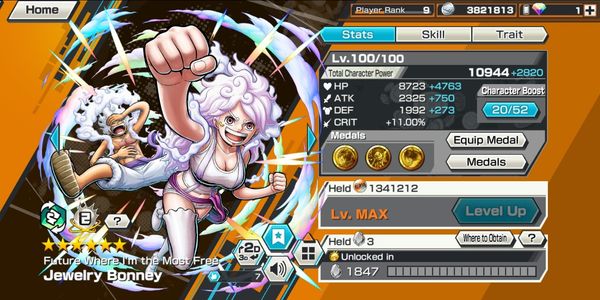 ไอดี Extreme Bonney EX Max LVL 100 [Android/iOS]
