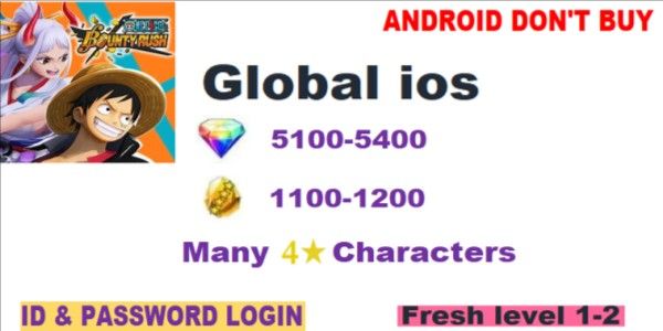 One Piece Bounty Rush Gacha Account ios-6