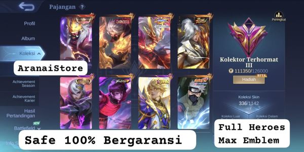 MLBB Account mit Top-Skins, spielbereit!! Sicher mit Garantie