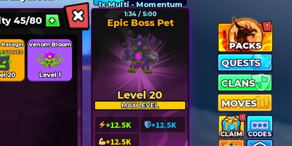 12.5K ताकत Epic boss पालतू