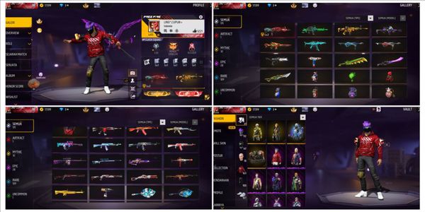 Conta FF mais vendida e mais barata, especificações GG