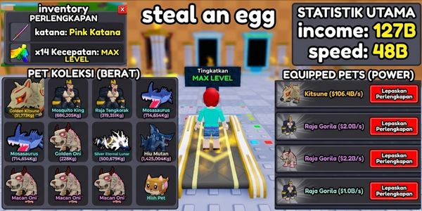 ACCOUNT Steal An Egg | KITSUNE 100B/SECONDO | ENTRATA 127B VELOCITÀ 48B