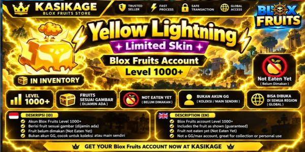 Yellow Lightning | Skin limité | En inventaire | Compte Blox Fruits